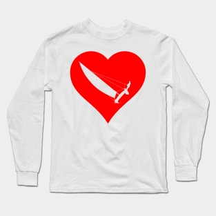 Red heart with catamaran Long Sleeve T-Shirt